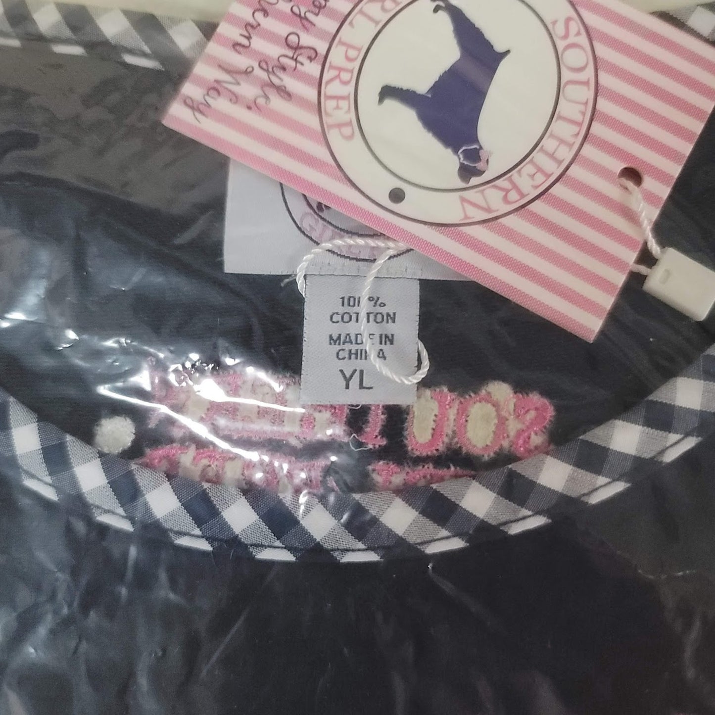 Southern Girl Prep NEW Sleeveless tank Shirt Cotton YOUTH LARGE gREENBLUE plaid