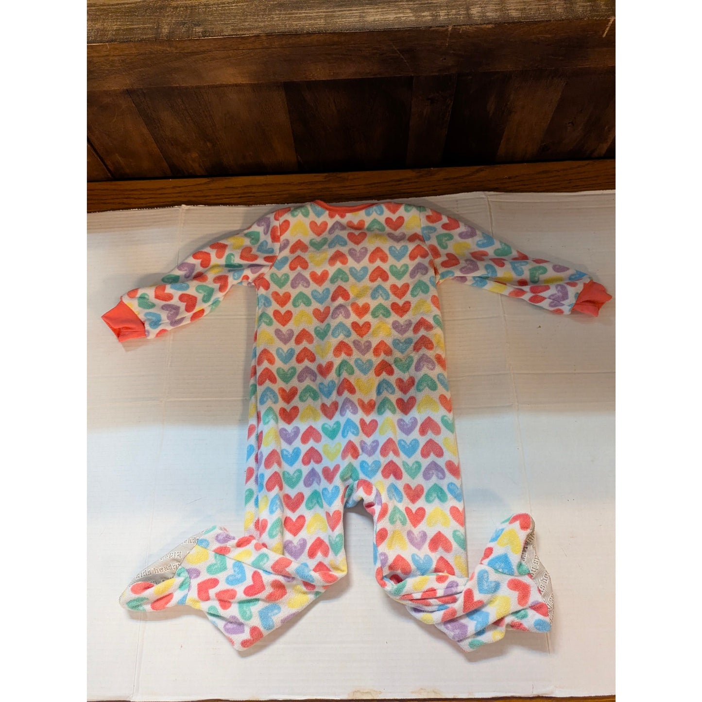 Kids Headquarters Toddler Girls Rainbow Heart Fleece Sleeper Suit 2T