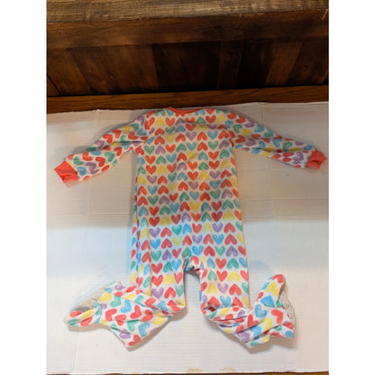 Kids Headquarters Toddler Girls Rainbow Heart Fleece Sleeper Suit 2T