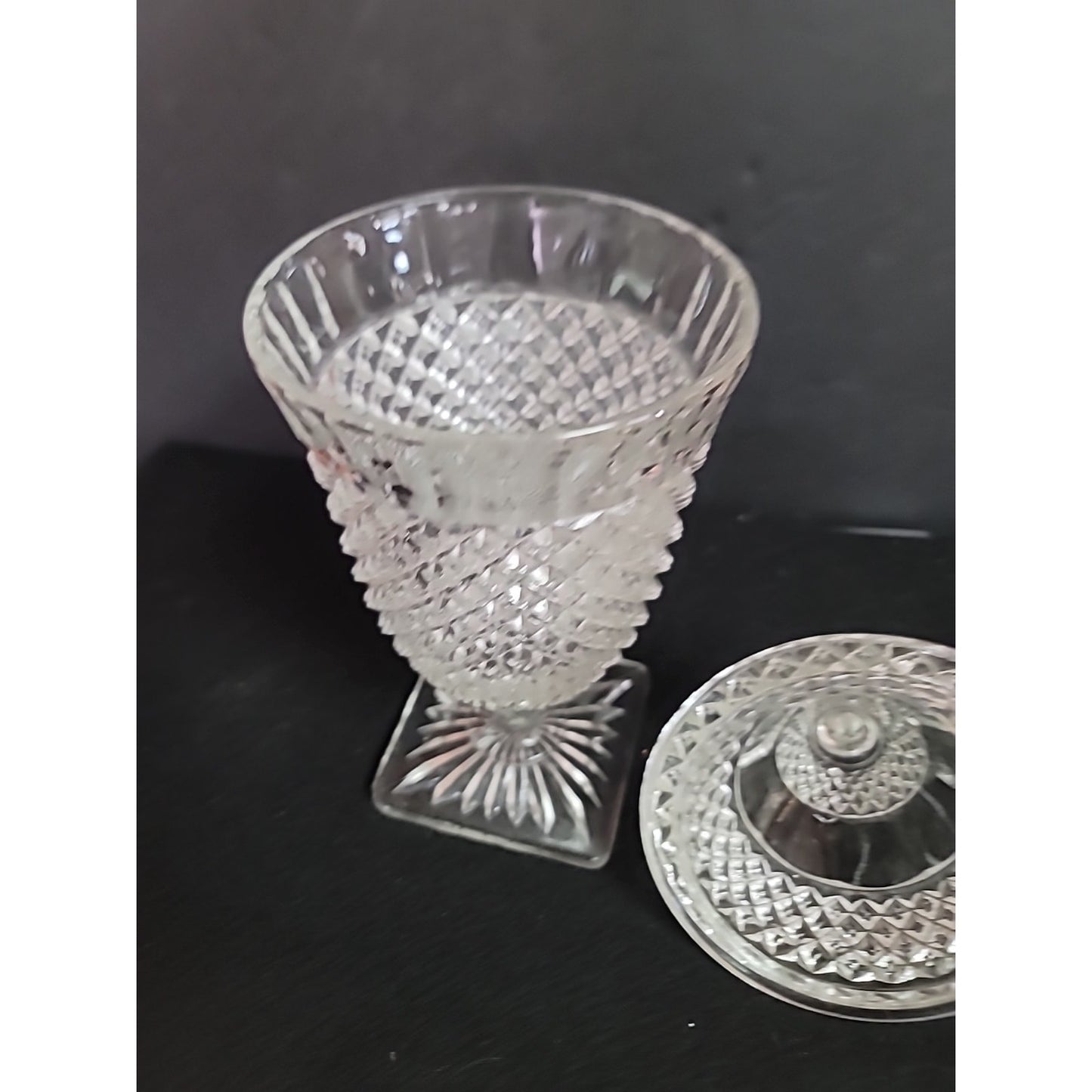 Vintage Anchor Hocking Depression Glass Miss American 11.5 Inch Pedestal Urn