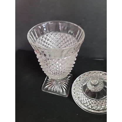 Vintage Anchor Hocking Depression Glass Miss American 11.5 Inch Pedestal Urn
