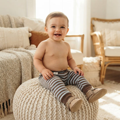 Nordstrom Baby Unisex Brown Gray Striped Knit Pants Size 6-9 Months NWT