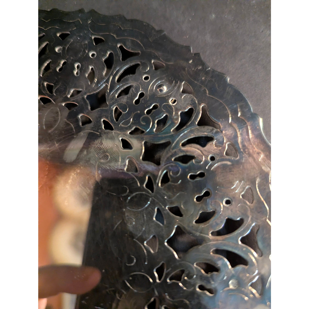 Vintage William Adams WA Italy Silverplate Footed Trivet