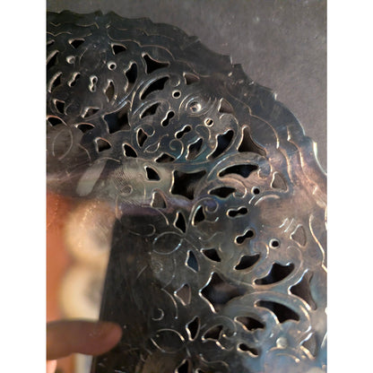 Vintage William Adams WA Italy Silverplate Footed Trivet