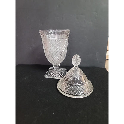 Vintage Anchor Hocking Depression Glass Miss American 11.5 Inch Pedestal Urn