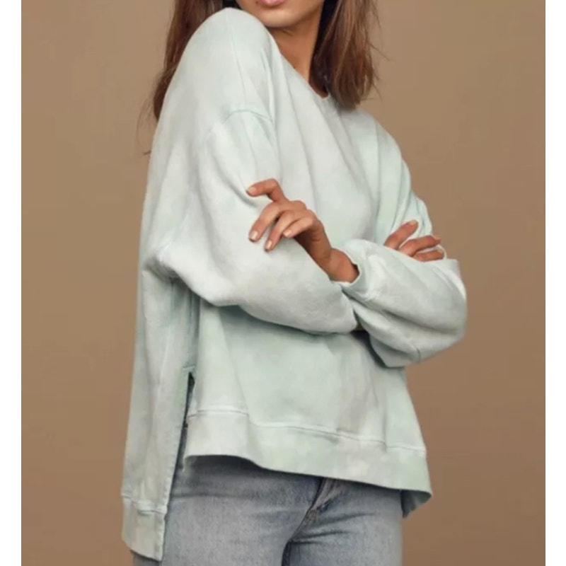 Found Los Angeles Tie Dye Sweatshirt Mint Green Drop Sleeve Pullover LARGE