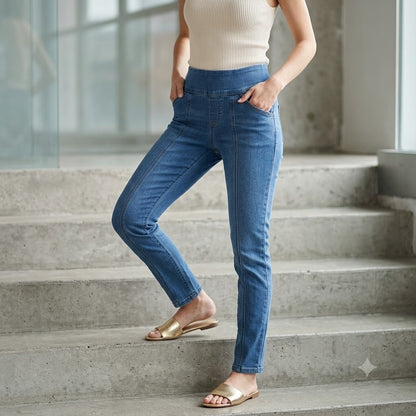 D & Co. Classic Stretch Waist Jeans pull  jegging Acid Wash Jeans Size 2 Skinny