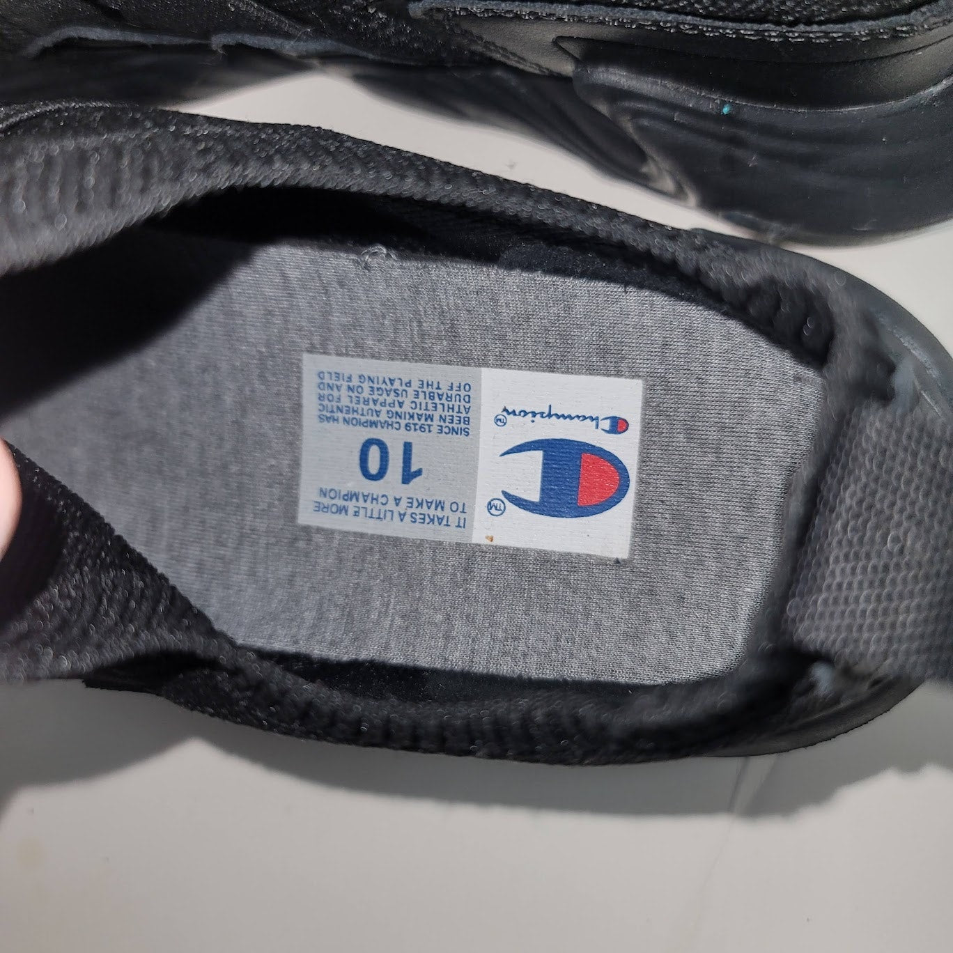 Champion Size 10 Sneakers Hyper Cross Black Slip on Trainers Athletic