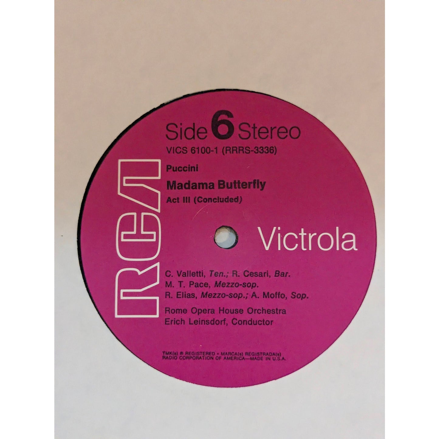 Puccini Madama Butterfly Moffo Valletti RCA Victrola VICS6100 Stereo 3LP Box Set