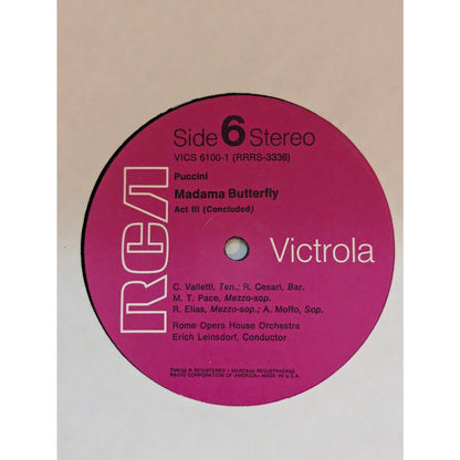 Puccini Madama Butterfly Moffo Valletti RCA Victrola VICS6100 Stereo 3LP Box Set