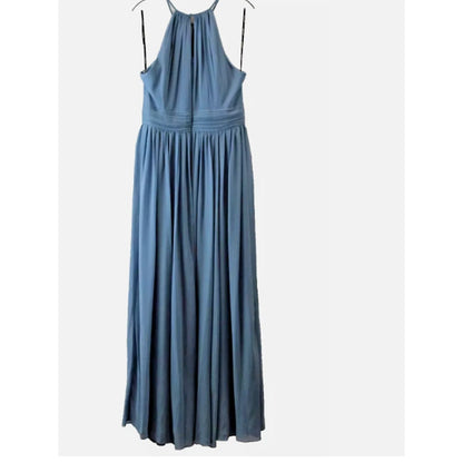 Levkoff Size 4 Dress Maxi Formal Slate Blue Sweetheart keyhole Sleeveless NEW