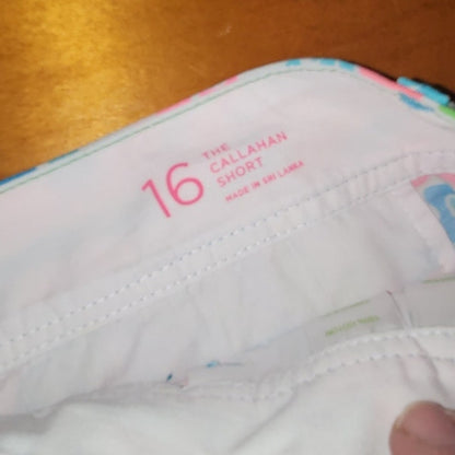 Lilly Pulitzer Callahan Shorts Size 16 Lets Cha Cha Coral Reef Print