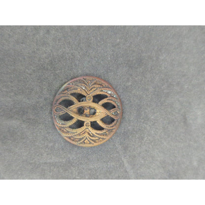 LOT GG of 10 Antique Vintage Victorian Brass Mixed Materials Buttons ESTATE FIND