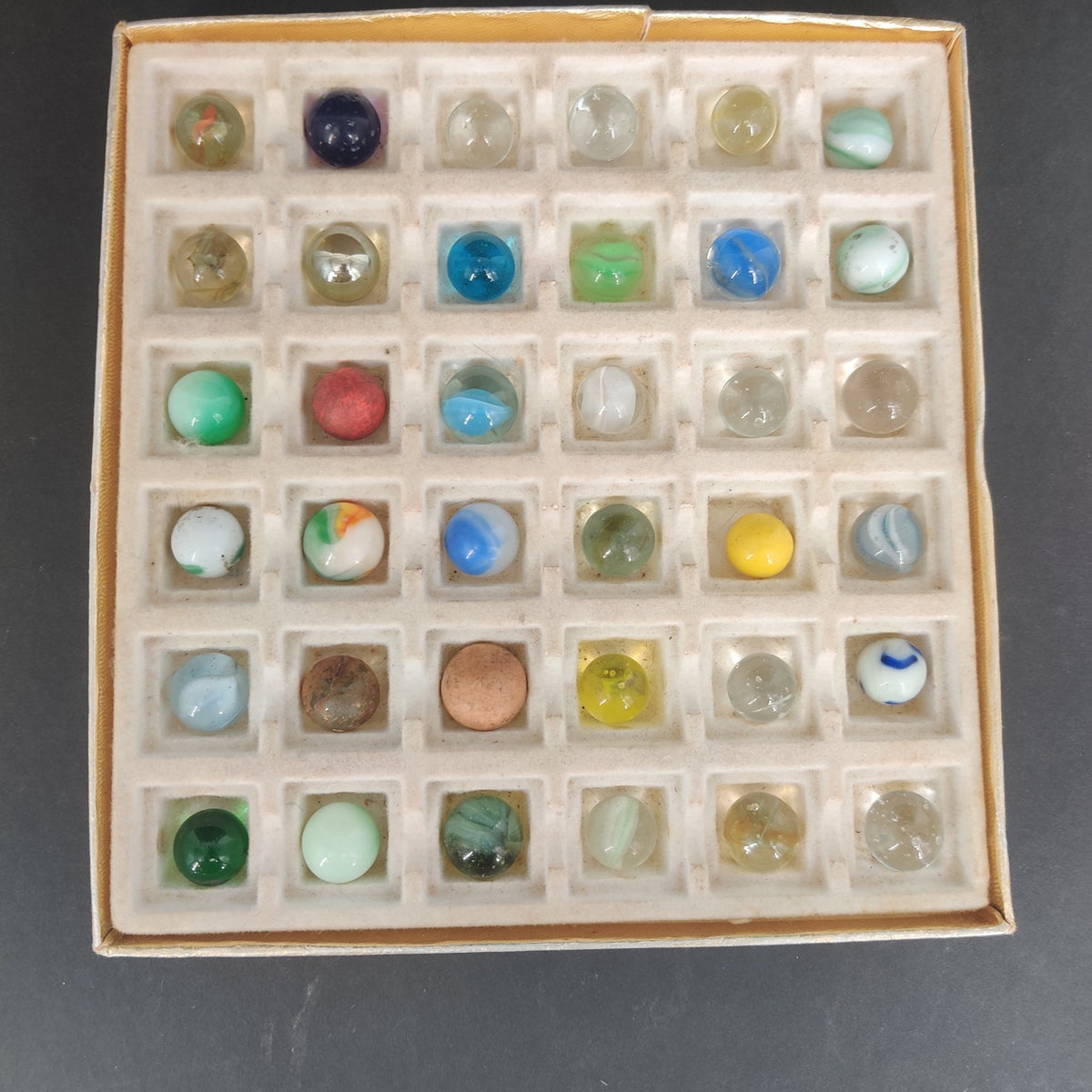 Vintage Glass Marbles Bulk Job Lot Collection 9/16" Player Size #L4 Mixed 36