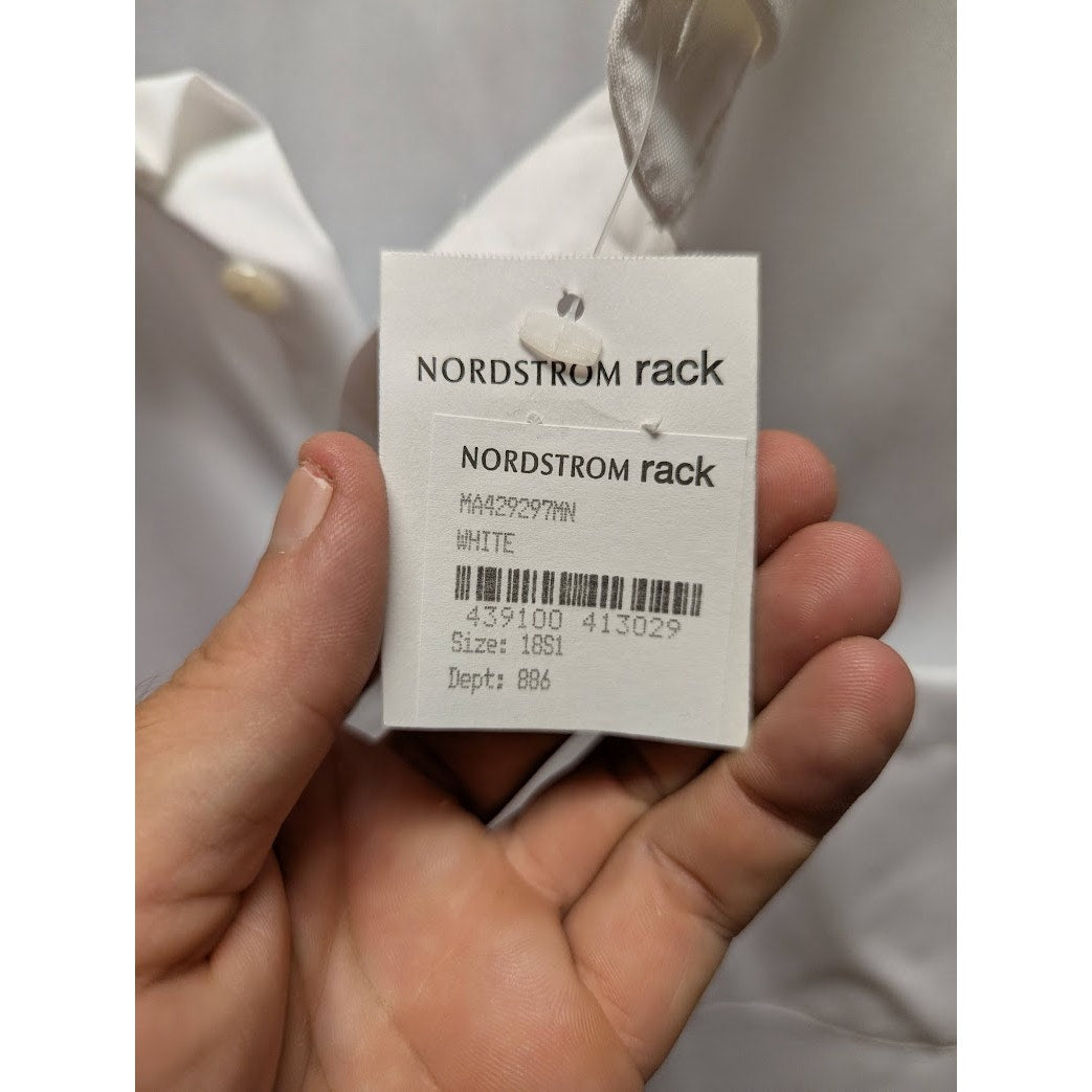 Nordstrom Trim Fit Short Sleeve Haven Shirt Top button front pocket 18 Cotton