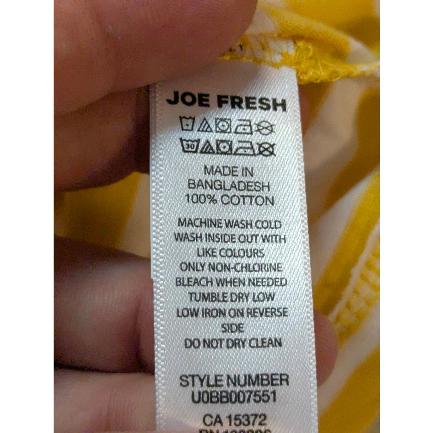 Joe Fresh Yellow White Striped Crewneck Baby Short Sleeve T-Shirt Top NWT 6-12M