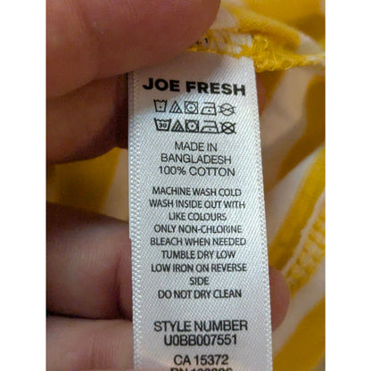 Joe Fresh Yellow White Striped Crewneck Baby Short Sleeve T-Shirt Top NWT 6-12M