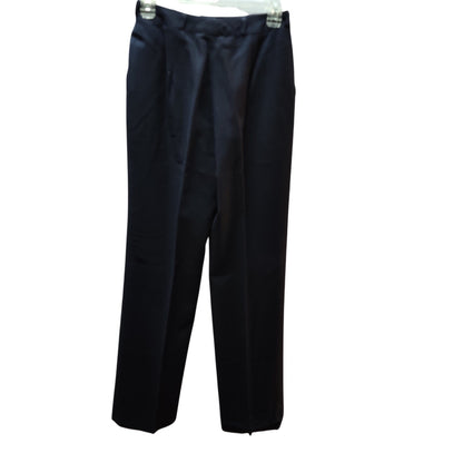 Harve Benard Pleated Trousers Womens 8 High Waist Tapered Navy Blue Dry Clean