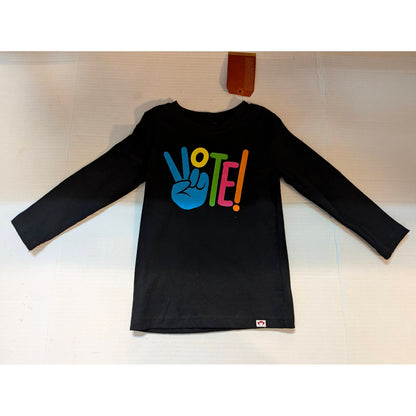 Appaman Boys Black VOTE Graphic Long Sleeve T-Shirt Size 3T NWT