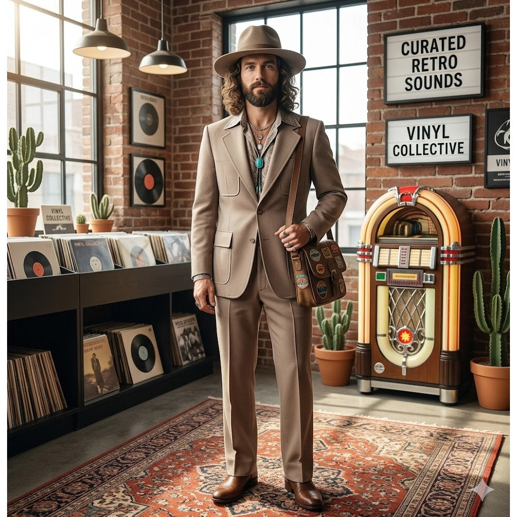 Hart Schaffer & Mark Vintage Rockabilly Mens 2 pc. Suit Tan 36" Waist 40" Jacket