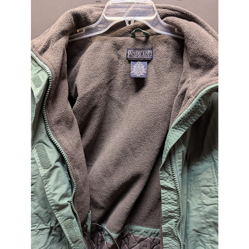 Vintage Lands' End Polartec Squall Jacket Sage Green Parka Men’s XL