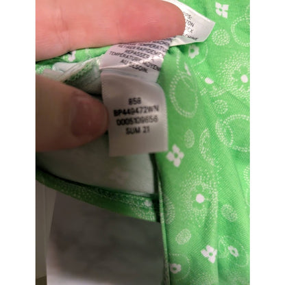 NEW Nordstrom BP Tie Halter Crop Top in Green Frosty Foulard Size 1X Extra Large