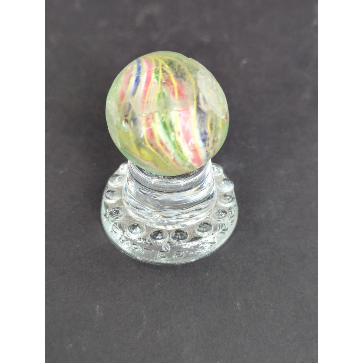 Antique German Handmade Glass Swirl Marble 1-1/4" Large Shooter Chippy AB2T