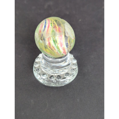 Antique German Handmade Glass Swirl Marble 1-1/4" Large Shooter Chippy AB2T
