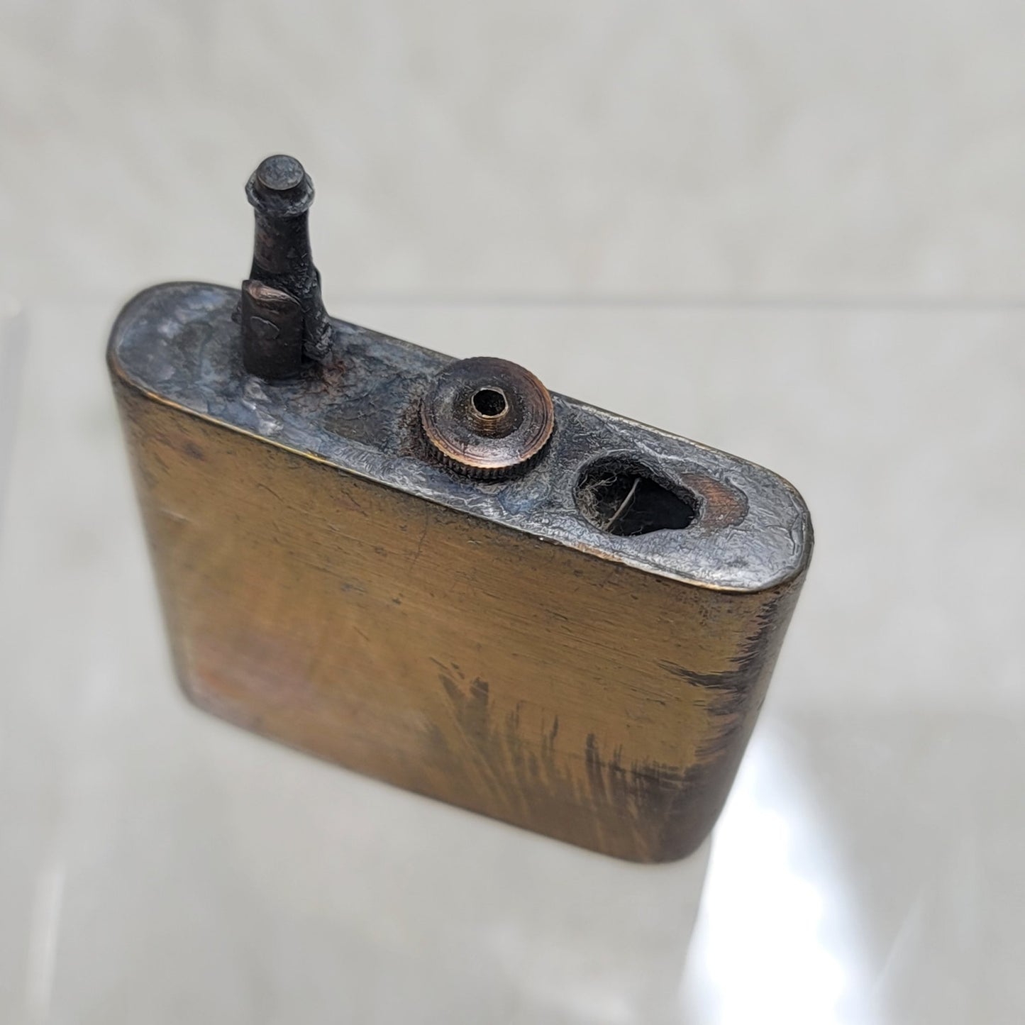 Vintage Brass Pocket Lighter Antique Trench Art Military Steampunk Industrial