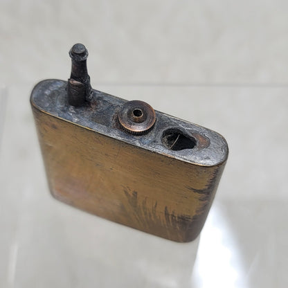 Vintage Brass Pocket Lighter Antique Trench Art Military Steampunk Industrial
