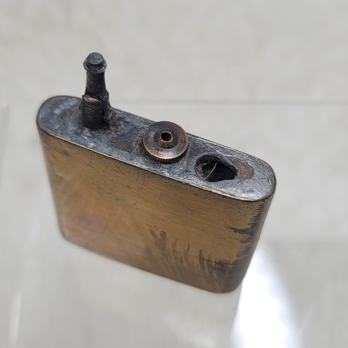 Vintage Brass Pocket Lighter Antique Trench Art Military Steampunk Industrial