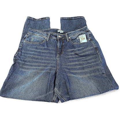 BP Ripped Knee Distressed Zip Fly Denim Jeans Sz 14W in Dark Wash NWT