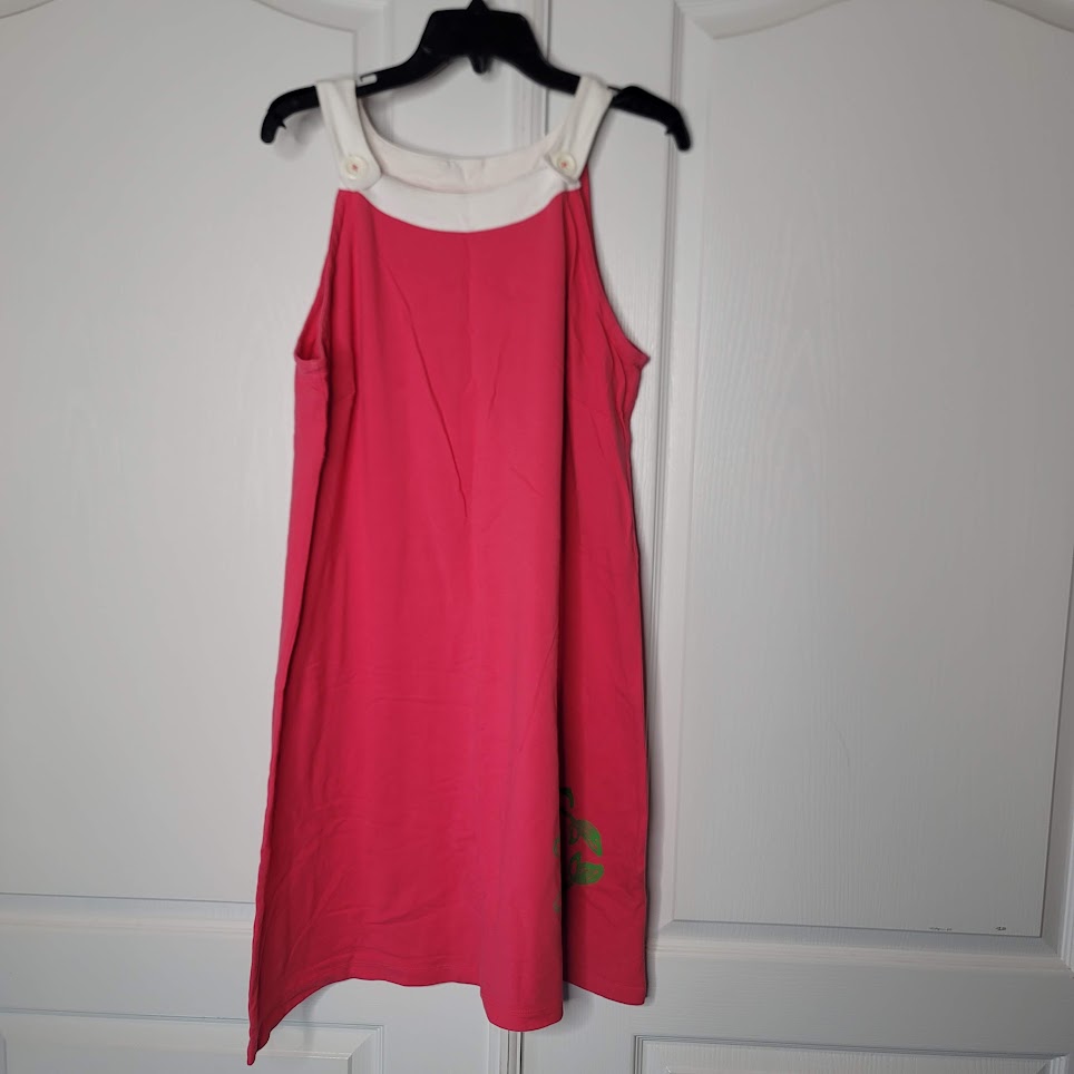 Lilly Pulitzer Jacqueline Shift White Coral Critter Crab Dress Halter XL