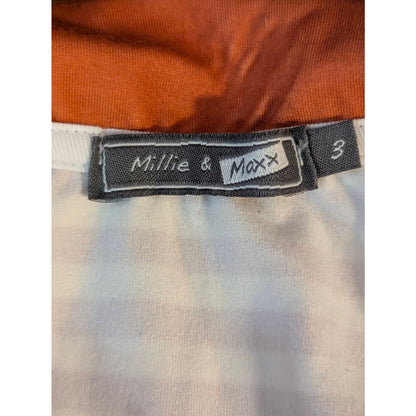 Millie & Maxx Toddler Fall Orange Brown Striped Pumpkin One Piece Romper Size 3T