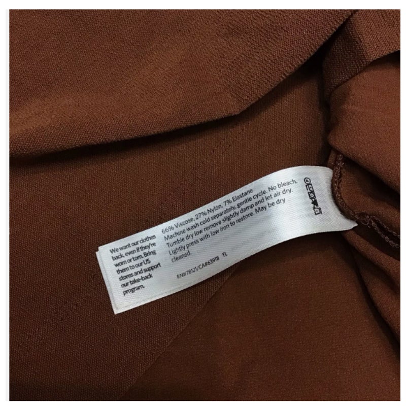 Eileen Fisher XS Nutmeg 3/4 Sleeve Crepe Ballet Neck Top NEW Casual Blouse Brown