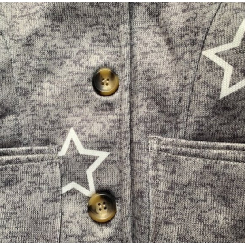 Steve Madden Faux Fur Trim Star Print Coat Heather Gray Baby Girl's 12 Months
