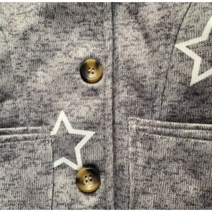 Steve Madden Faux Fur Trim Star Print Coat Heather Gray Baby Girl's 12 Months
