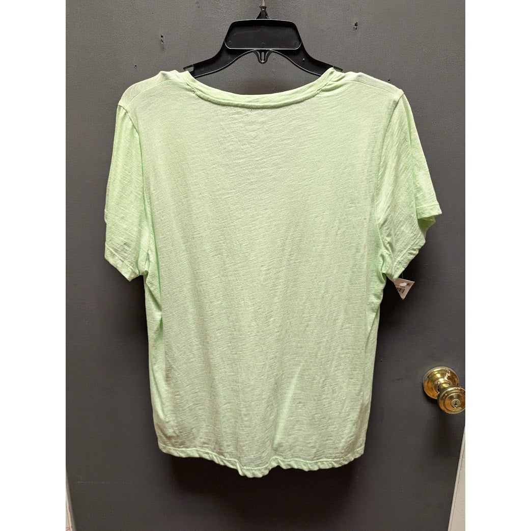 madewell green Vneck cotton Tshirt top short sleeve NEW casual travel size XL