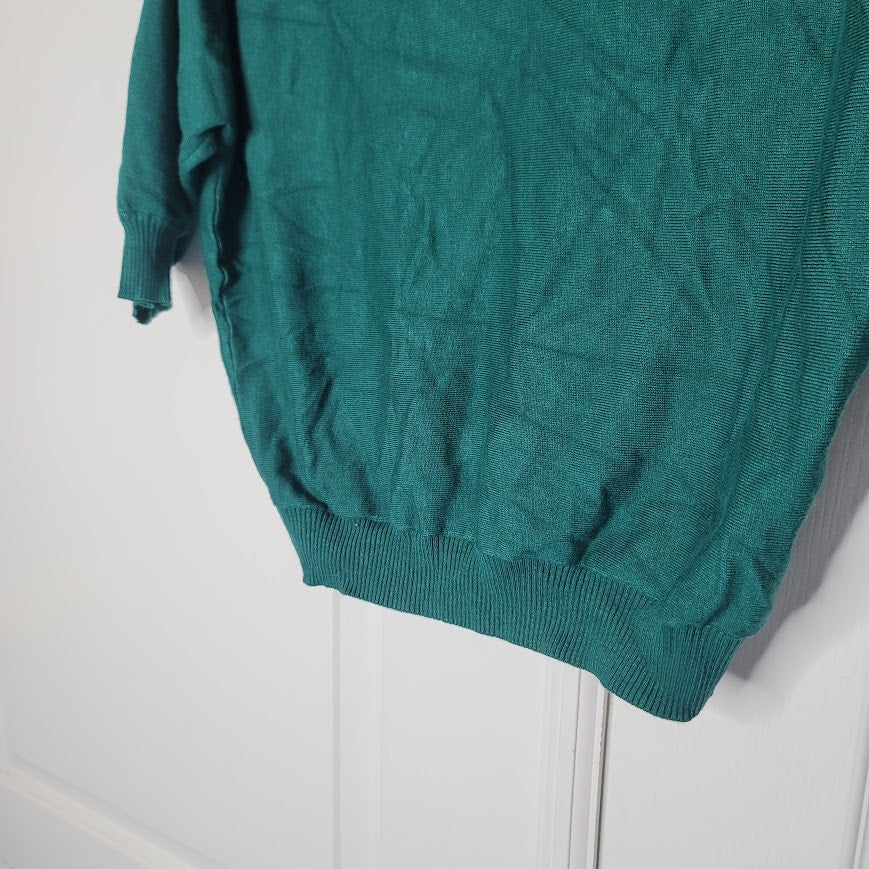 Philosophy Size Medium Knit VNeck Sweater Blouse top elastic cuff waist