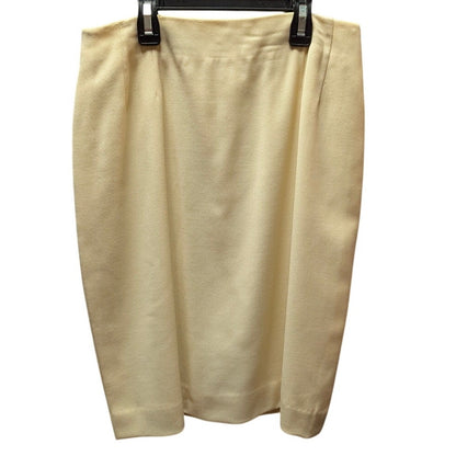 Vintage Ellen Tracy Yellow Wool Wiggle Skirt 8 Quiet Luxury 90s Vintage