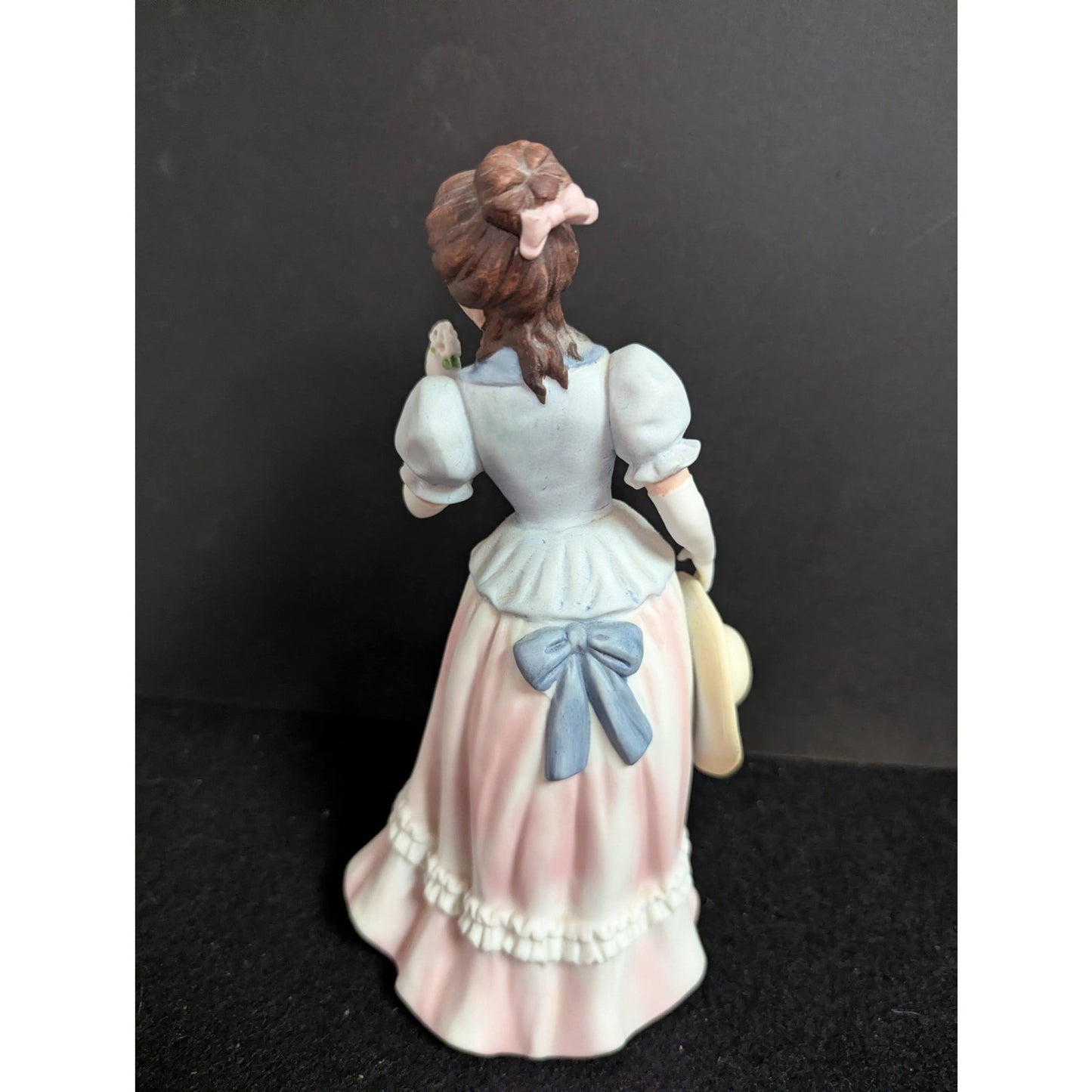 Vintage Kitschy Princess Lady Figurine Porcelain Southern Belle Pink Blue Dress