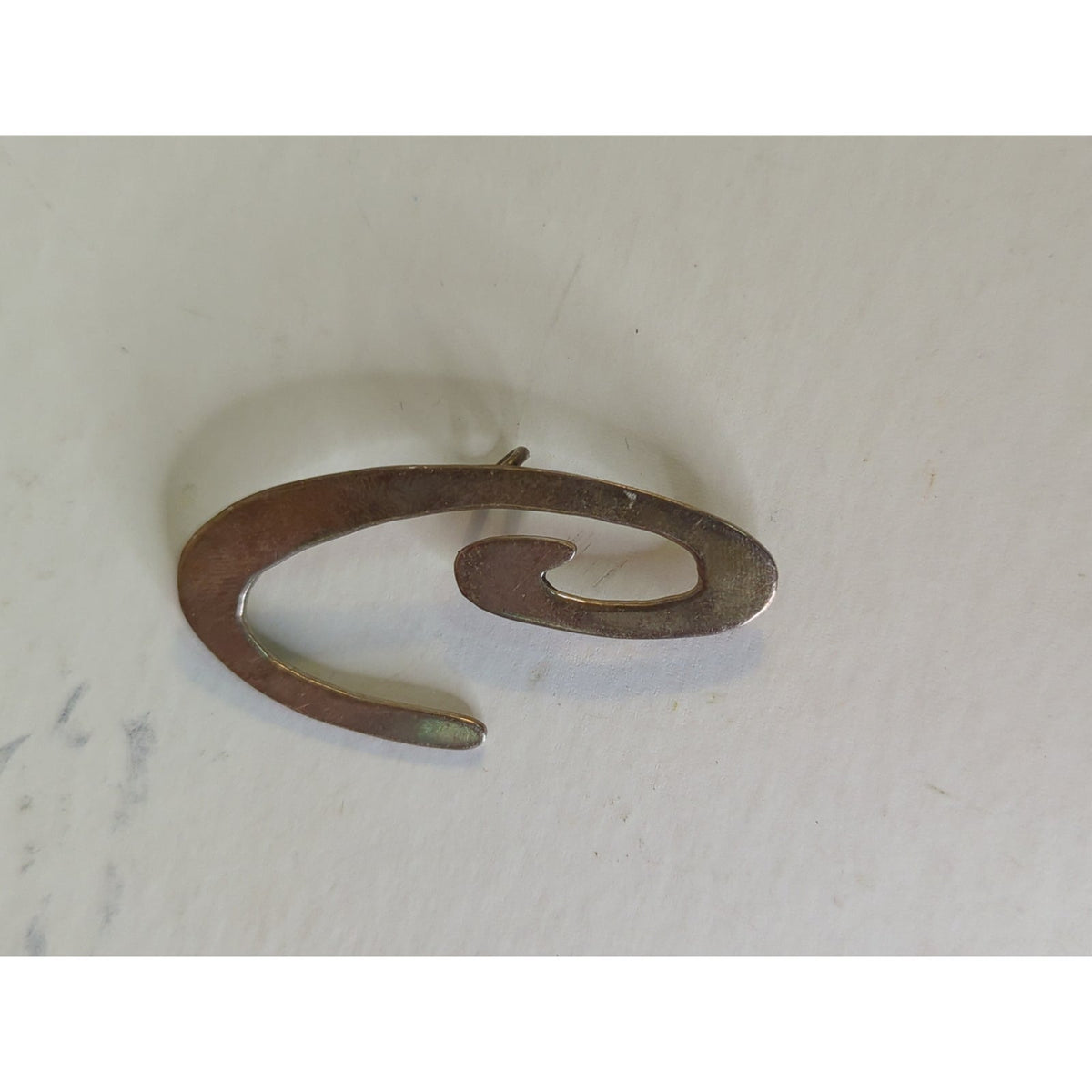 Vintage Sterling Silver Abstract Swirl Modernist Pendant 925 Mid Century