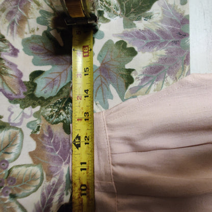 Herve Bernard Pink Linen Size 4 Lined Pants Pleated Front High Waist lined