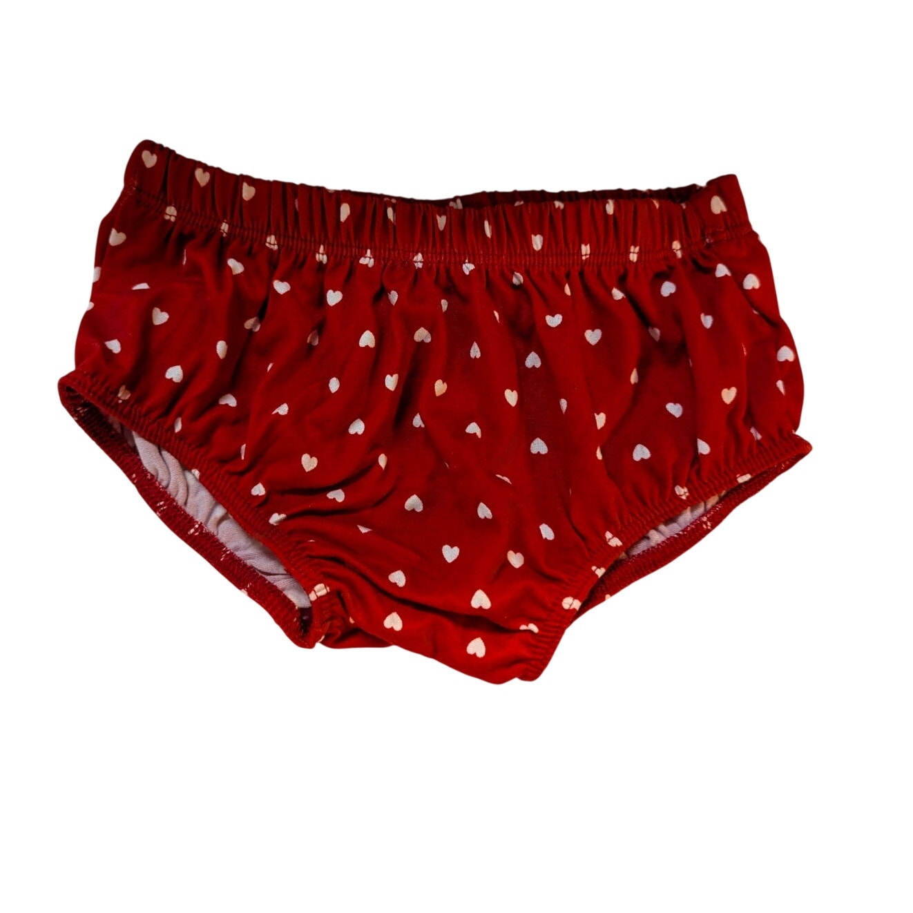 Nannette Baby Girls Red White Heart Print Bloomers 12M