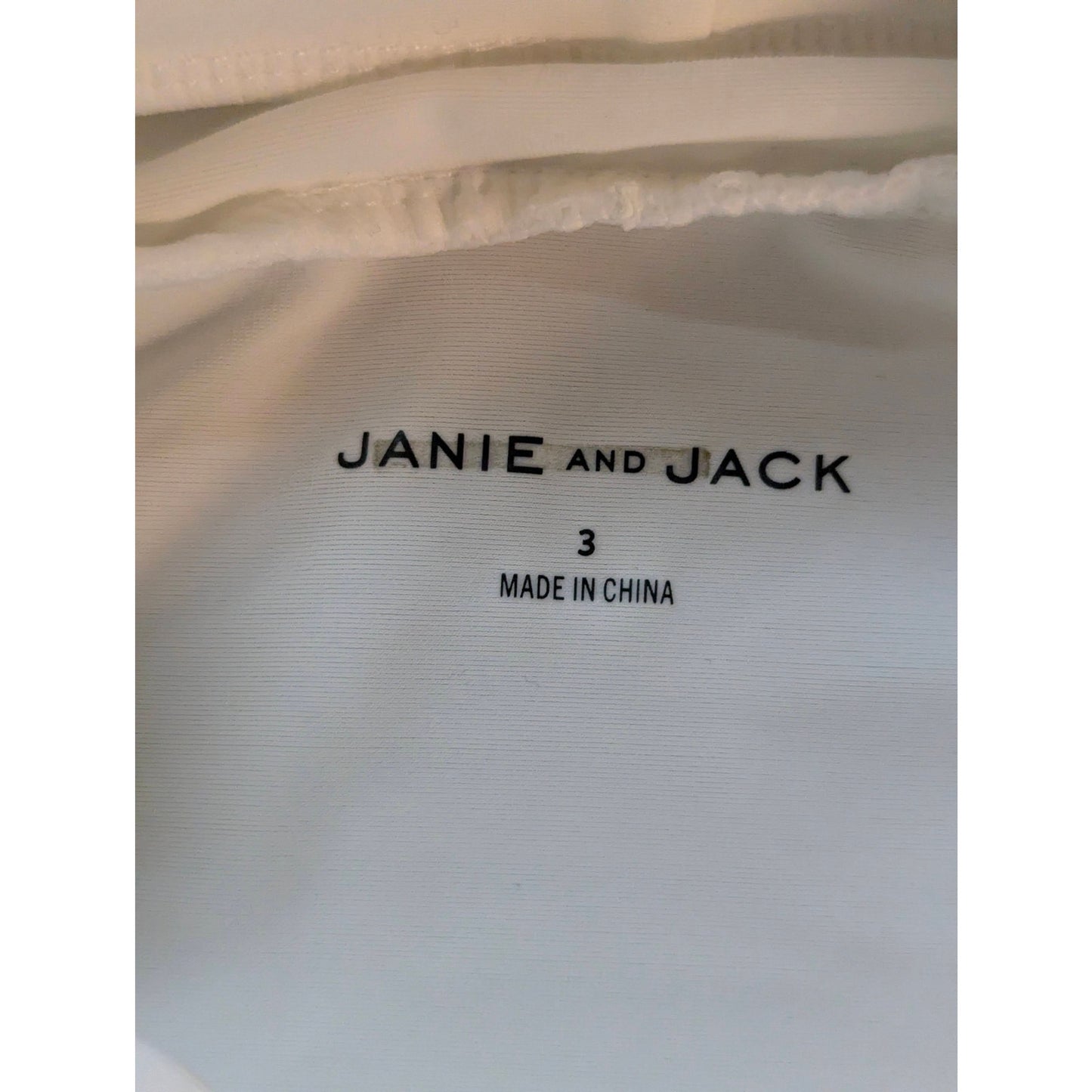 Janie and Jack Girls White Ruffle Collar Long Sleeve Top Size 3