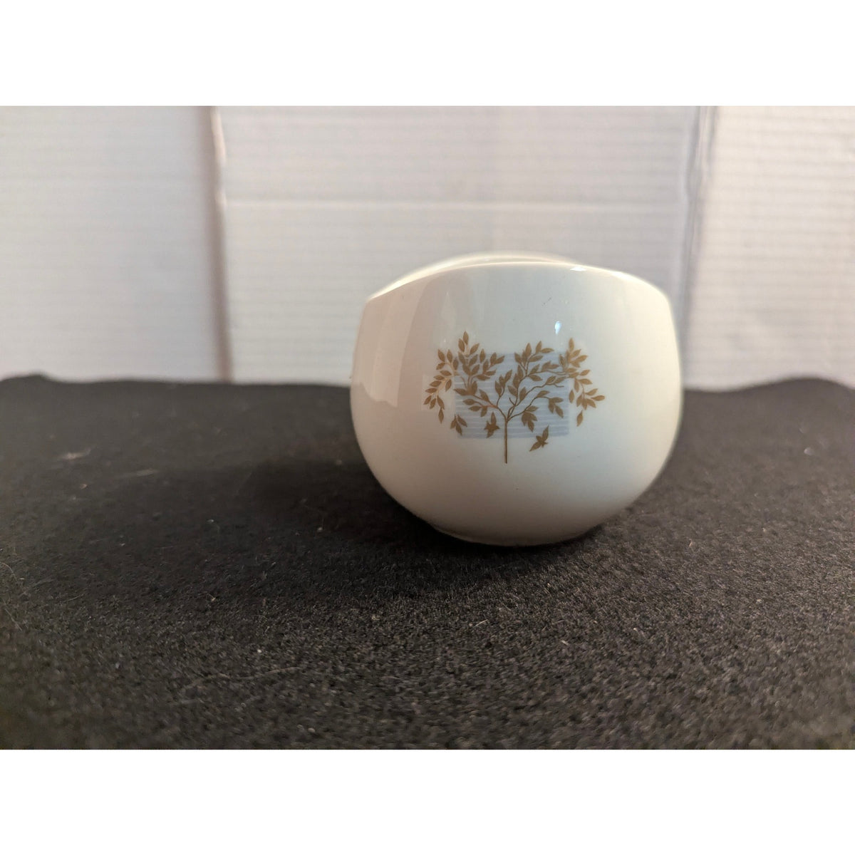 Vintage Thomas Bavaria Germany Porcelain Gold open Sugar Bowl Skeleton leaf