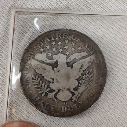 1909-O Barber Silver Half Dollar - Final Year New Orleans Mint Vintage US Coin
