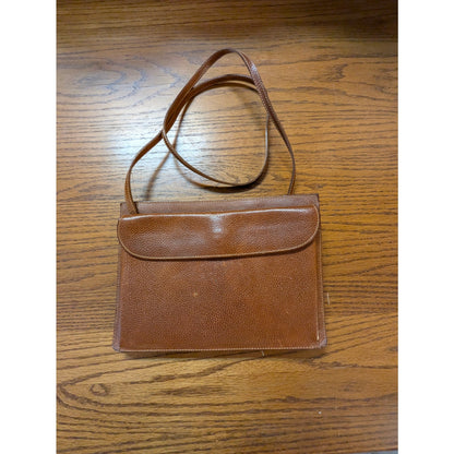 Vintage Furla Tan Leather Minimalist Crossbody Shoulder Bag