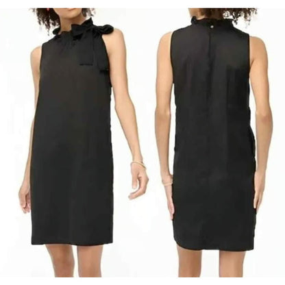 Gibson Black Dress Ruffle Neck Scarf Bow Sleeveless Size XS