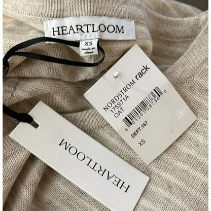 NWT Heartloom Pullover Scoop Neck Striped Sweater Sz XS/Extra Small in Oat